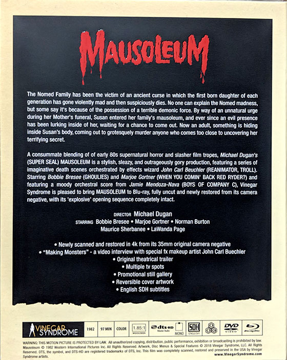 Mausoleum: Limited Edition - Blu-ray