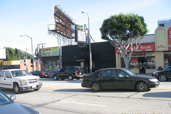 8800 Block of Sunset Blvd. The Viper Room is the dark storefront