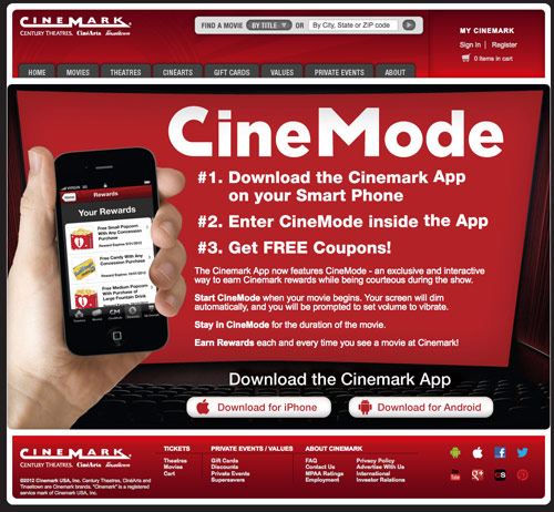 Cinemark's Cinemode App